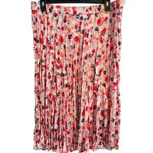Time & True Skirt Size XXL Pink Multi Pleated Women Skirt